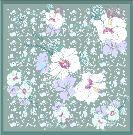 Платок двойной печати 64x64 см AV-AM50602