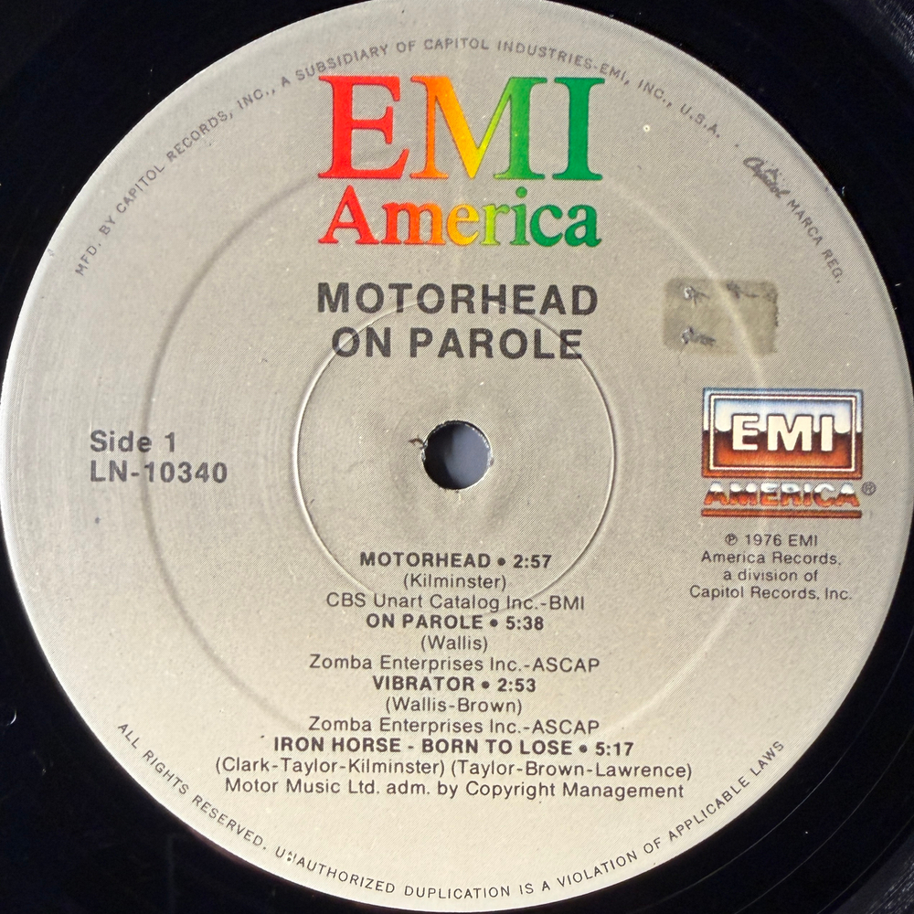 Motorhead ‎– On Parole (США)