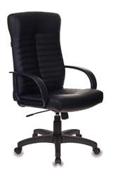 Кресло руководителя Бюрократ KB-10LITE черный эко.кожа крестов. пластик