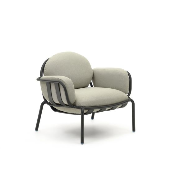 Уличное кресло Joncols с бежевой обивкой и серым алюминием