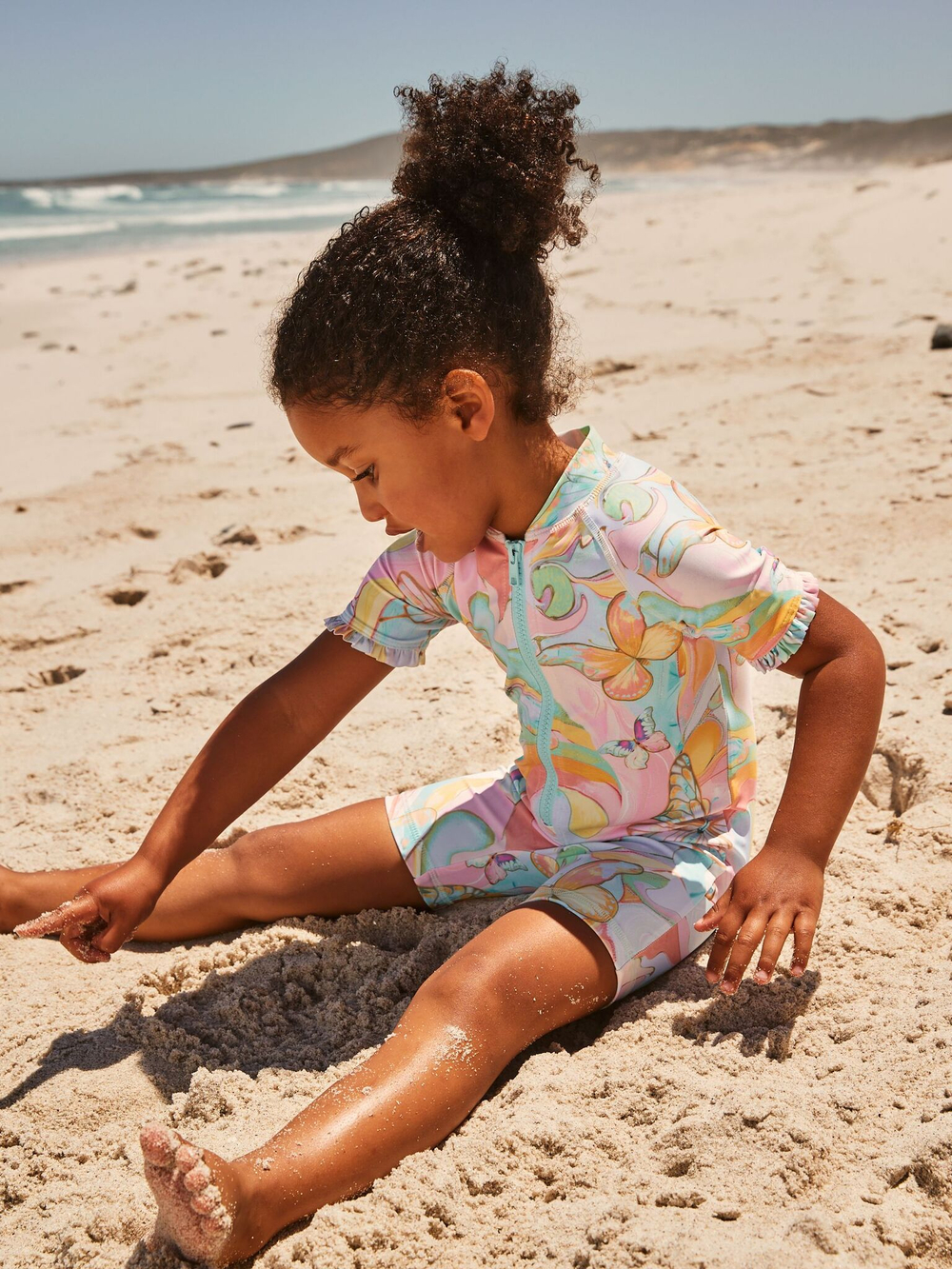 Купальник слитный на молнии для девочки Next E77-696, Розовый, Голубой