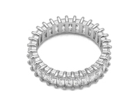 Кольцо с прозрачными кристаллами, 5мм, цвет серебро