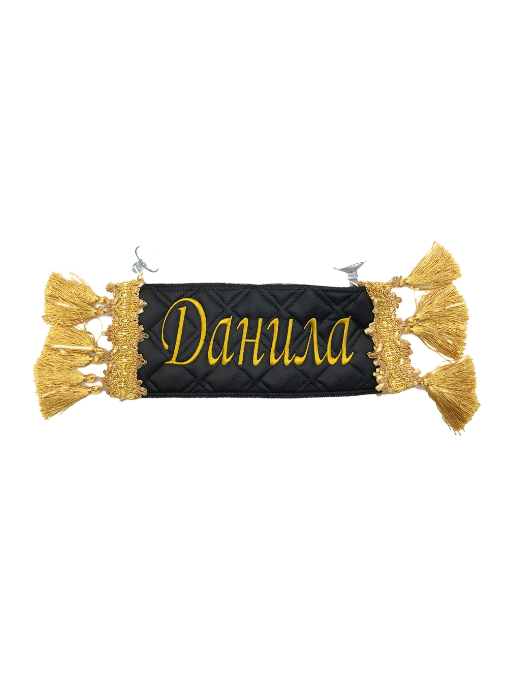 Карман Данила (черный с золотой вышивкой, экокожа)