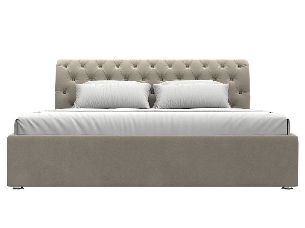 Кровать интерьерная Сицилия 180, Бежевый, Микровельвет, 120869