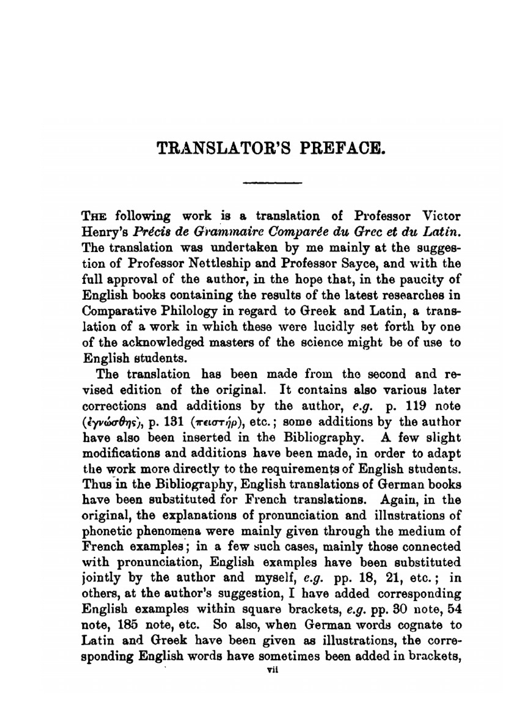 A short comparative grammar of Greek and Latin for Schools and colleges | Victor Henry
