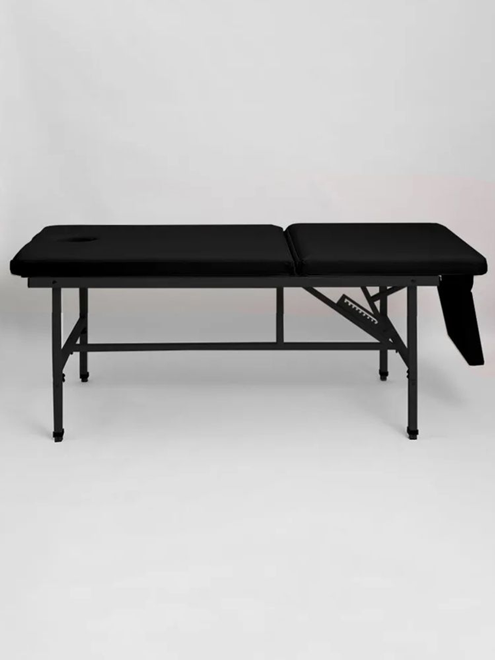 Массажный стол стационарный Massagecomplekt, с регулировкой высоты и вырезом для лица, 190/70, черный