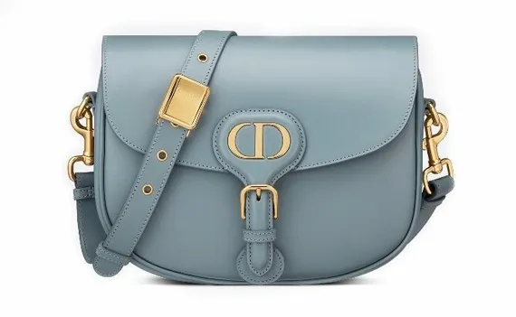 Сумка Dior Bobby, модель среднего формата голубой