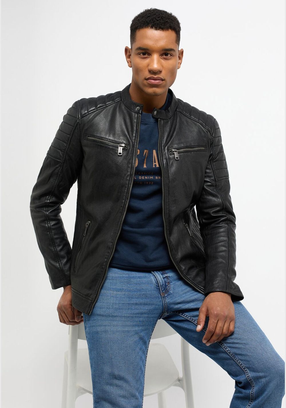 Куртка straight biker jacket MU-M232-80-1000