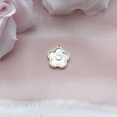 УЦЕНКА!!!Подвеска Цветок с перламутром 13*12 мм, позолота, У067