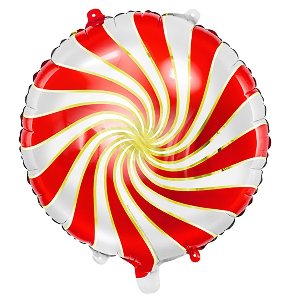 Фольгированная фигура, круг, " Леденец Red,18"/45СМ