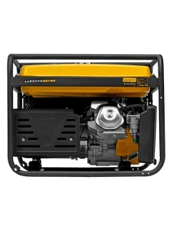 Генератор бензиновый DENZEL GE-7900, 6.5 кВт и 420 см3 объем двигателя, 220 В и 25 л объем топливного бака, ручной стартер и блок AVR, 3розетки и датчик уровня масла, 94638