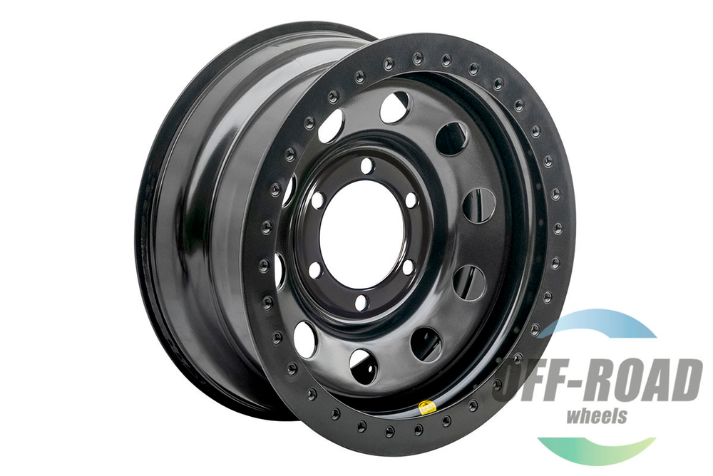 Диск усиленный стальной черный 6x139,7 8xR16 d110 ET-19 с двойным бедлоком (красный)