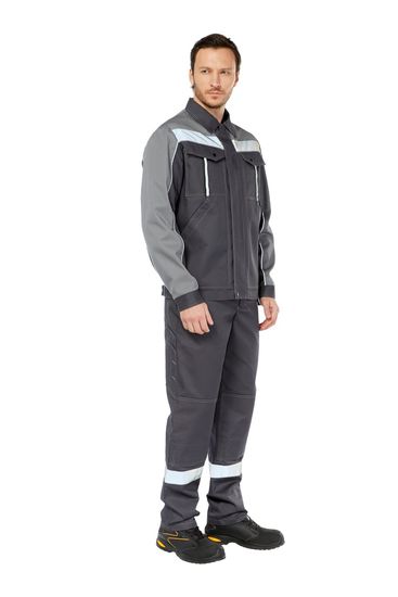 Костюм "Оптима" брюки (т.серый/серый)