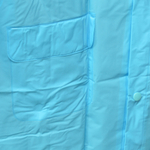 Дождевик детский (7-8 лет) голубой ПВХ с капюшоном (на кнопках) Komfi