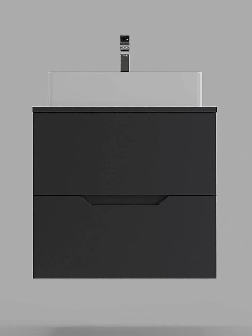 Тумба с раковиной Orange Line 60 Li-60TugMDF+B04-500W графит матовый