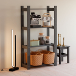 Стеллаж деревянный 116 см см для игрушек и для книг Альберт напольный, серый бейц / стеллаж на балкон, для кухни, для рассады из массива сосны