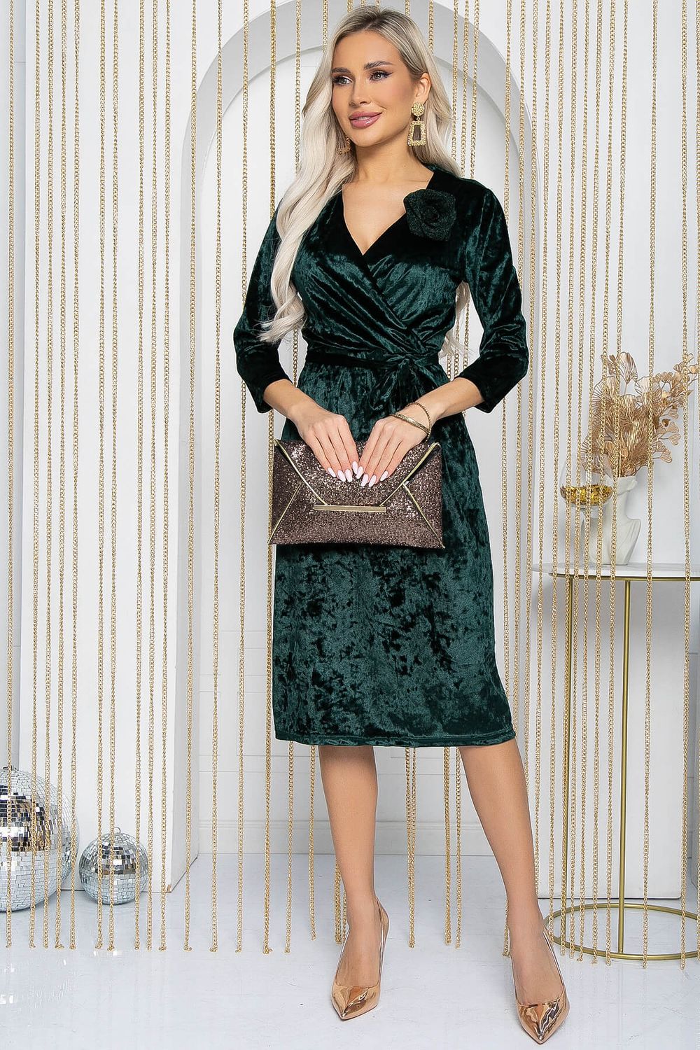 Платье Зимняя роза (зеленое) П12193-35 LT Collection