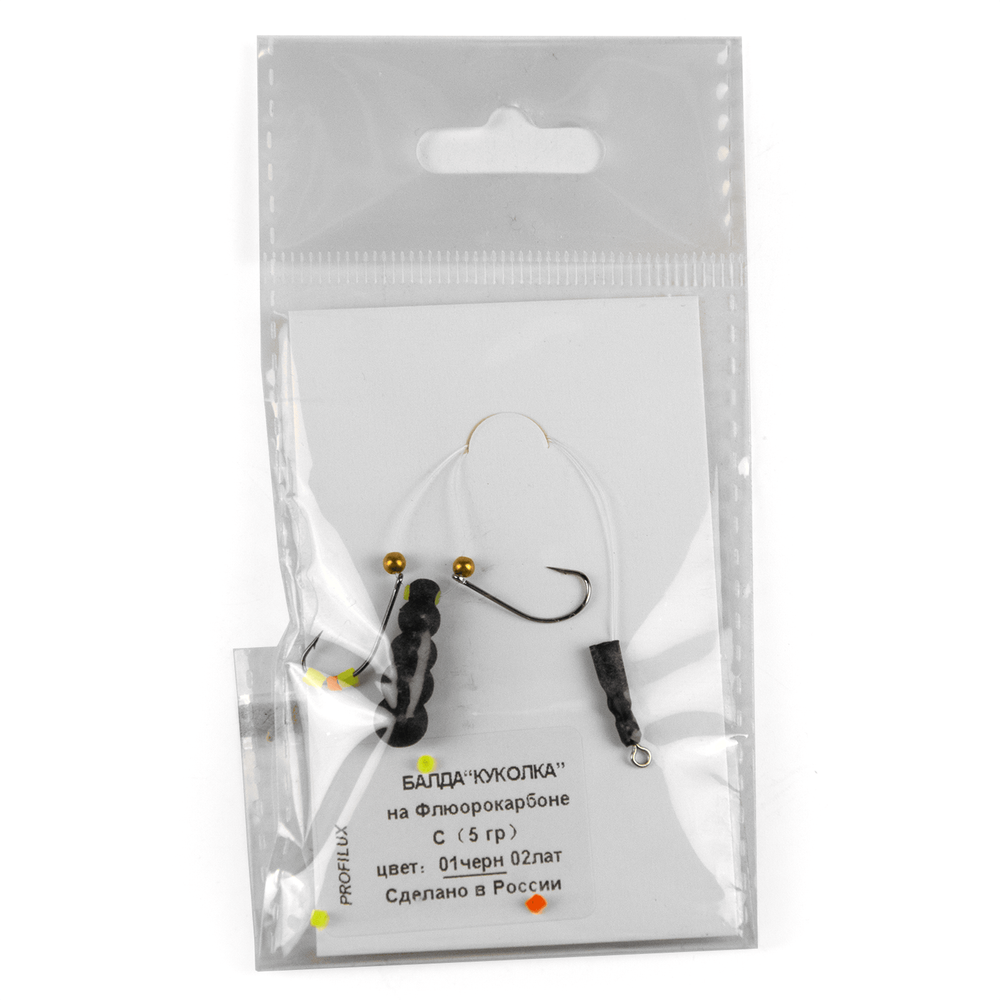 Мормышка "Балда-Куколка" на флюорокарбоне, Черный