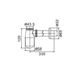 Сифон комбинированный хром без вып. бок. F80 (трубка 30 см)