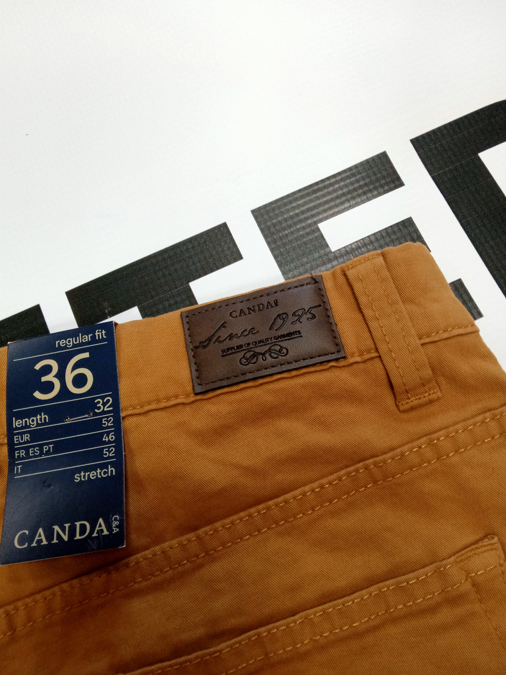 Джинсы мужские CANDA stretch.Цвет темно-горчичный.Размер 36/32 50/52 русский на рост 175
