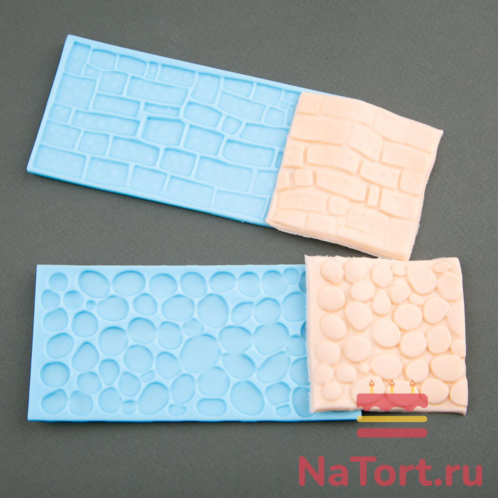 Набор оттисков для мастики и шоколада «Дорога и камень» 2 шт