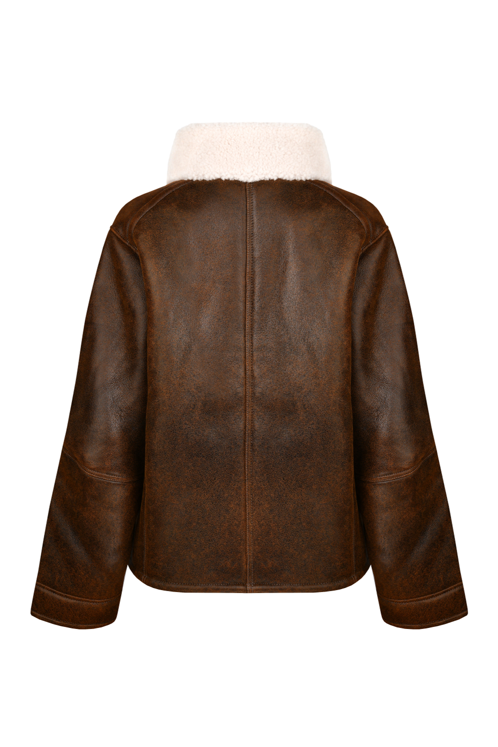 Короткая дубленка с эффектом старения