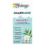 Solaray, Sharpmind ™ Memory с шалфеем Cognivia®, готу кола и грибами чага, 60 вегетарианских капсул