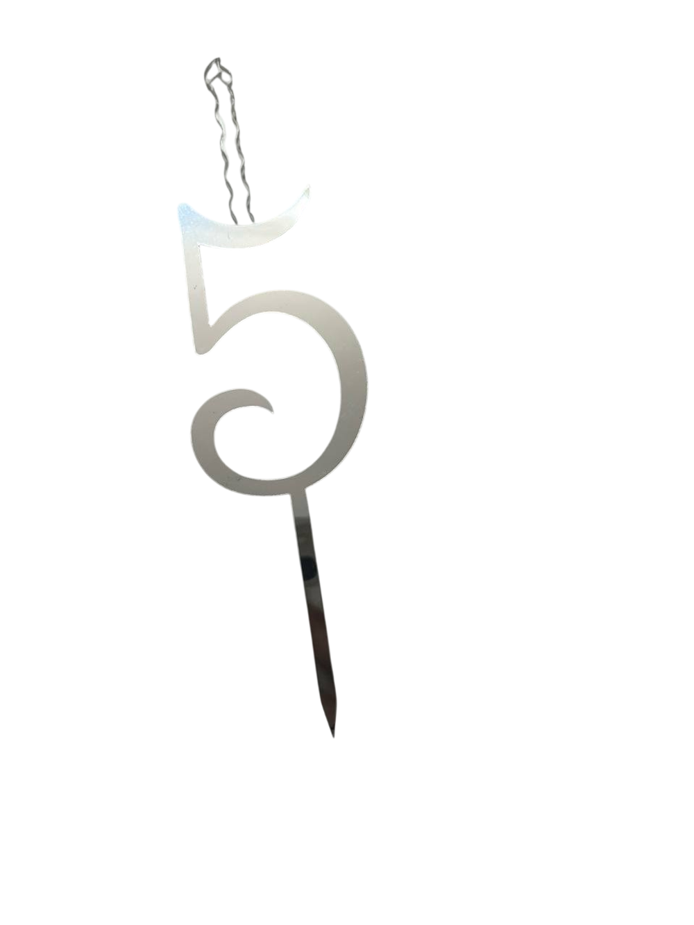 Элегантный топпер-свеча «Цифра 0-9» (серебро)