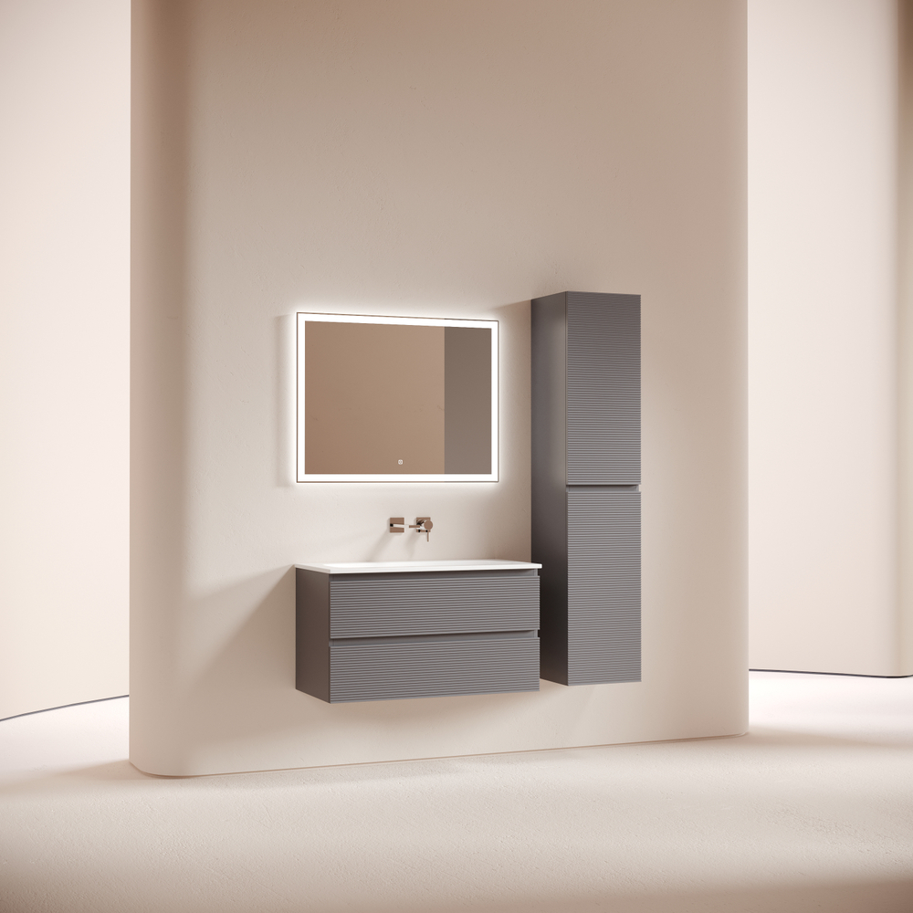 Тумба подвесная Sancos Folk с двумя ящиками 890х445х500, Grey soft, FL90GS