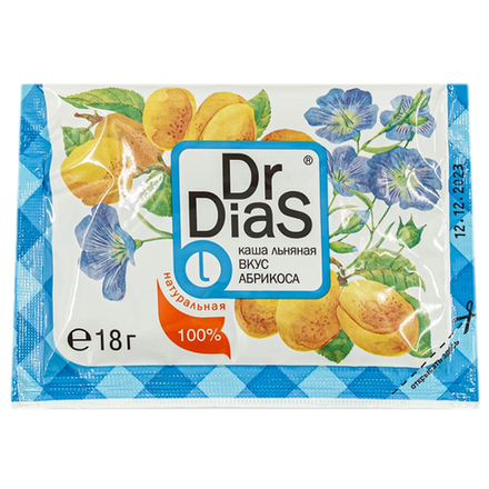 Каша льняная Dr Dias вкус абрикоса 18 гр