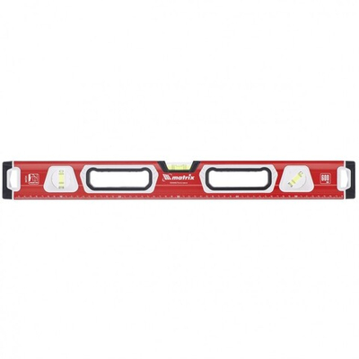 Уровень алюминиевый, магнит, фрезерованный, 3 глазка (1 зеркальный) двухкомпонентные рукоятки, 1200 мм Matrix