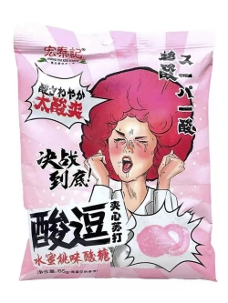 Супер кислые леденцы со вкусом Персика 65 г * 3 шт