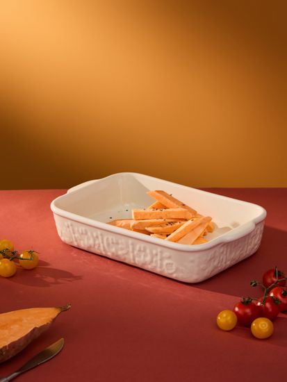 Блюдо для запекания birds of paradise, 30х19 см, кремовое