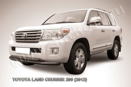 Защита переднего бампера (нержавейка) Toyota Land Cruiser 200 (2012-2015) d76+d57 (черный)
