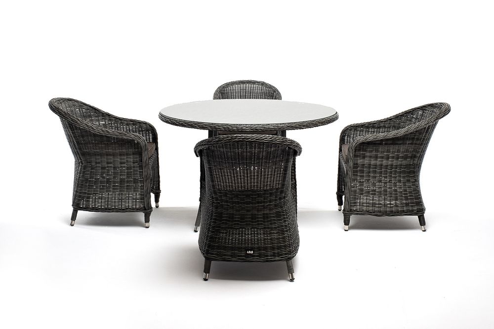 "Равенна" обеденная группа плетеная, цвет графит