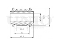 Сайлентблок задней поперечной тяги UNIO RMP-20463