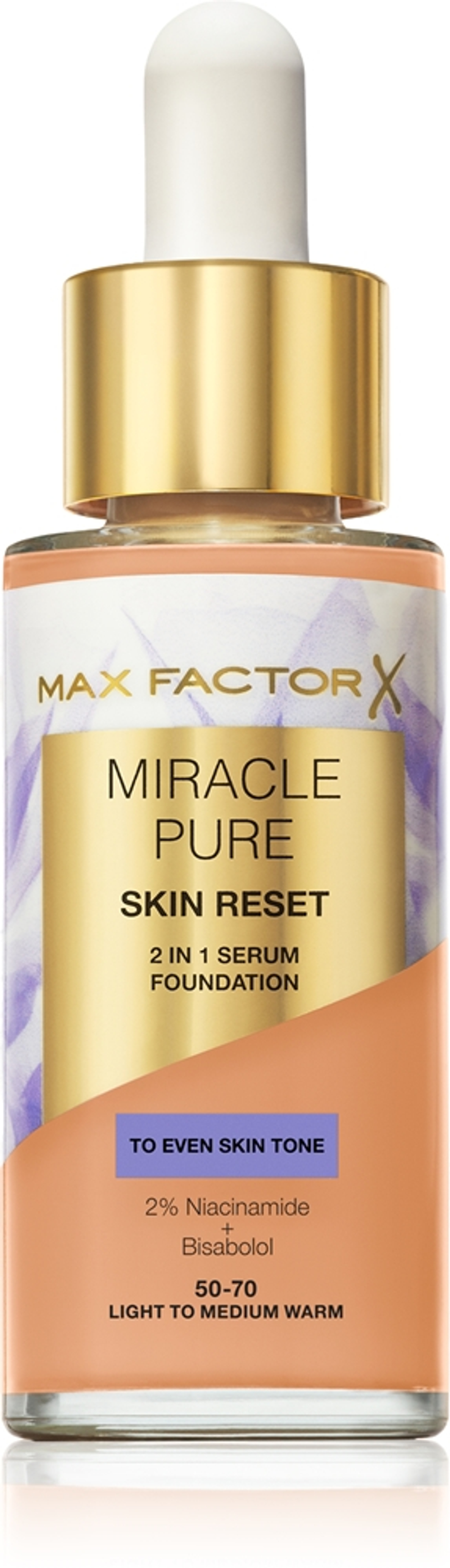 Max Factor Miracle Pure Skin Reset - Подкладка для ухода оттенок 50-70 Light to Medium Warm, 30 ml