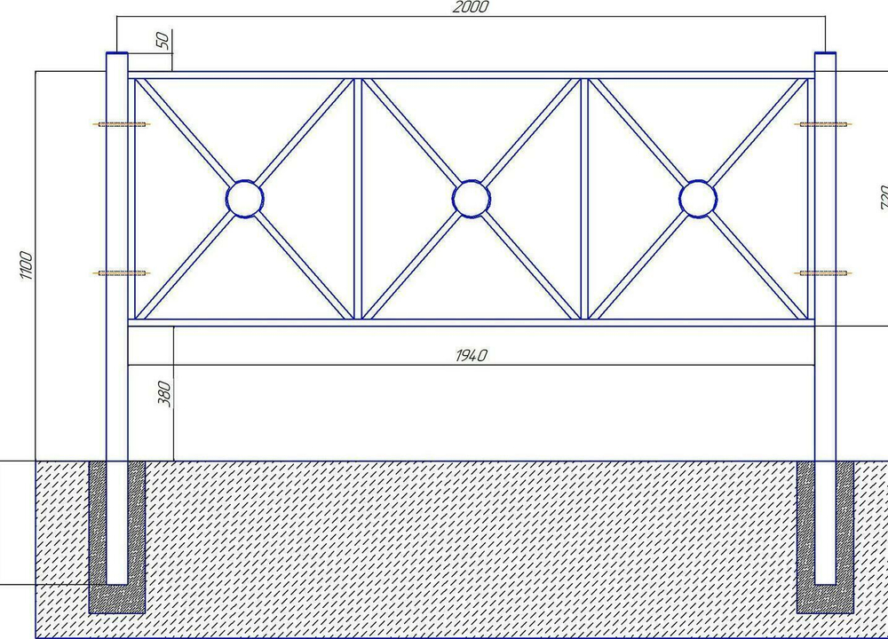 Пешеходное ограждение ПО-8