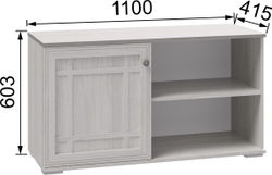 Тумба для ТВ-техники Ричард  РТ-2 ясень анкор светлый