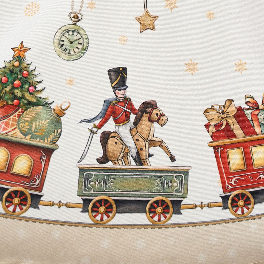 СКАТЕРТЬ КРУГЛАЯ "ЩЕЛКУНЧИК" ,150СМ , БЕЖЕВЫЙ ,100% ХЛОПОК , ТВИЛ