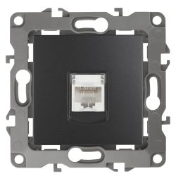 12-3107-05 ЭРА Розетка информационная RJ45, IP20, Эра12, антрацит | Эра 12 Антрацит
