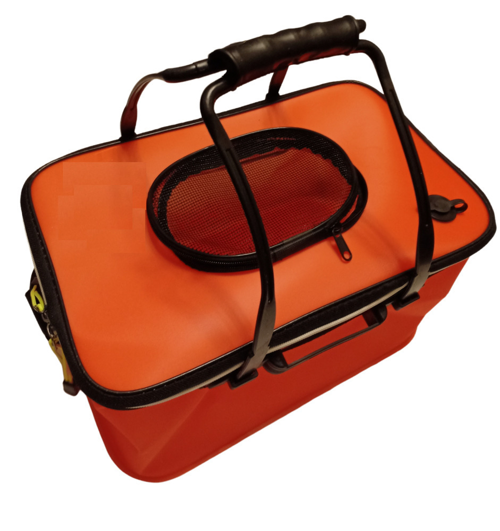 Рыболовная сумка-кан оранжевая, размер Д39хШ24хВ22 см.