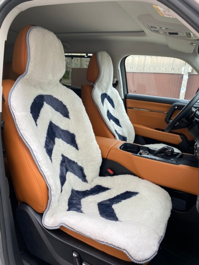 Накидки (2шт) чехлы на сиденье из овечьей шерсти (100%)