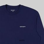  Лонгслив мужской Carhartt WIP Script Embroidery артикул:I032306_air_force_blue - купить в магазине Дайс