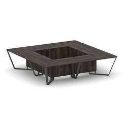 Steel Meet Стол переговорный квадратный KD-PR.B.SP-16K Дуб Мали/Металл Антрацит 3200*3200*750