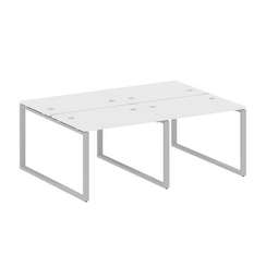 Metal System Рабочая станция на 4 места на О-образном м/к БО.СМ-4.1 Белый/Металл Серый 2000*1475*750