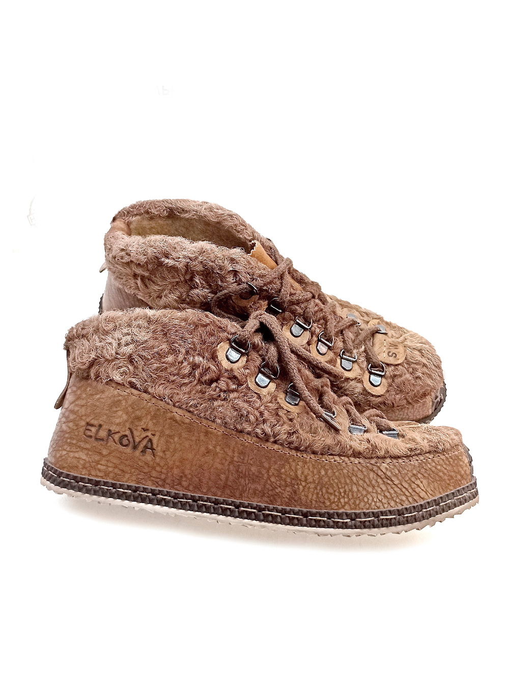 Ботинки из натурального каракуля "In Brown"