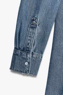 ZARA ДЖИНСОВОЕ МИНИ-ПЛАТЬЕ TRF, СИНИЙ