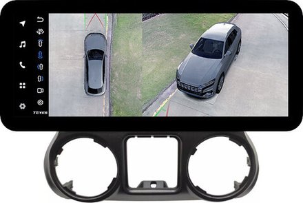 Магнитола для Jeep Wrangler 3 2010-2014 - Teyes LUX ONE 360 монитор 12.3" 2K QLED на Android 10, 6+128Гб, CarPlay, 4G SIM-слот, 4 камеры в комплекте