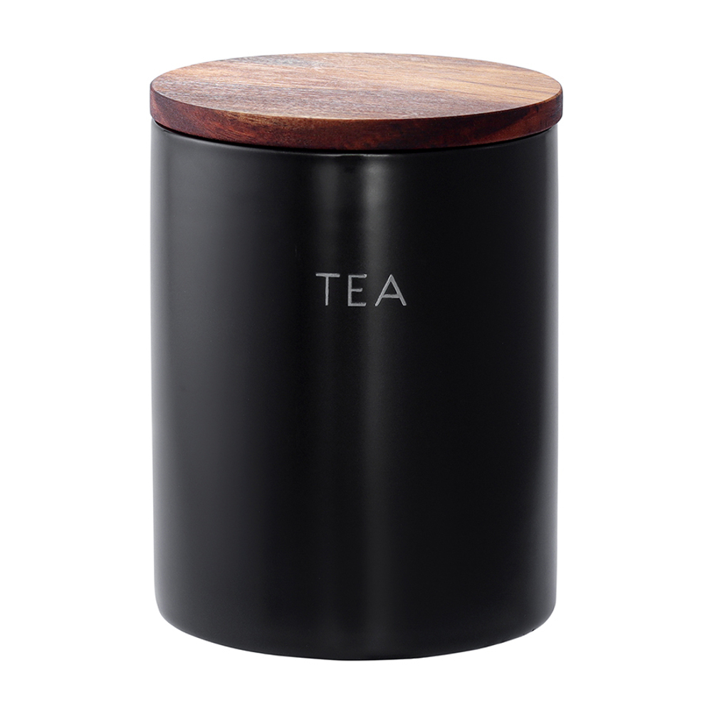 Банка керамическая для хранения чая, 650 мл, черная